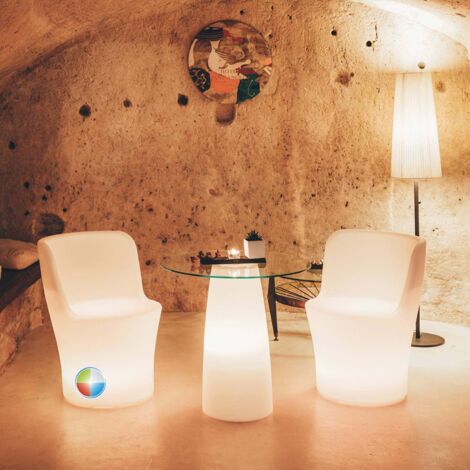 Sillón Comfy Moon Bright LED Multicolor con Batería y Solar en Polímero Monacis - Ø60 Cm - 80 H
