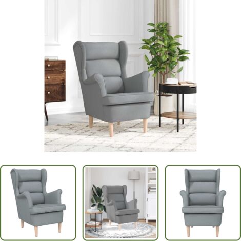 Sillón cómodo -  Sillón de tela gris claro 74x84x100 cm