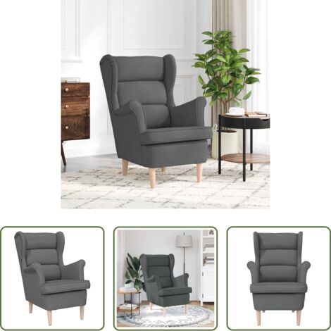 Sillón cómodo -  Sillón de tela gris oscuro 74x84x100 cm