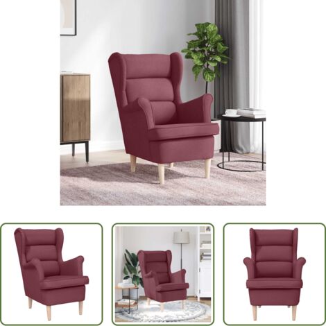 Sillón cómodo -  Sillón de tela rojo tinto 74x84x100 cm