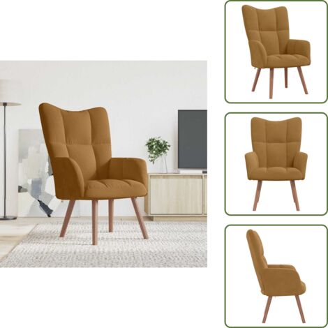 Sillón cómodo - vidaXL Sillón de relax de terciopelo marrón - Sillón de espuma