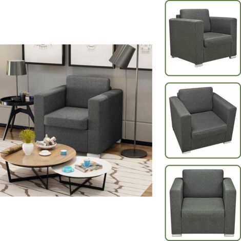 Sillón cómodo - vidaXL Sillón de tela gris oscuro - Sillón con cojines