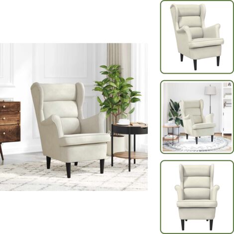 Sillón cómodo - vidaXL Sillón de terciopelo blanco crema - Sillón de hogar