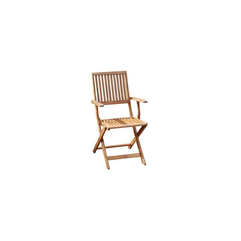 Qfplus - fauteuil avec accoudoirs acacia fsc - C343