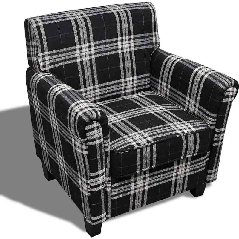 

Sillón con Cojín Acolchado de Tela Negro - Negro - Vidaxl