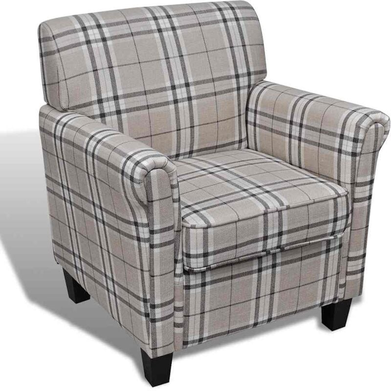 

Sillón con Cojín Acolchado de Tela Crema - Blanco - Vidaxl