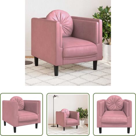 Sillón con cojín - Sillón con cojín terciopelo rosa