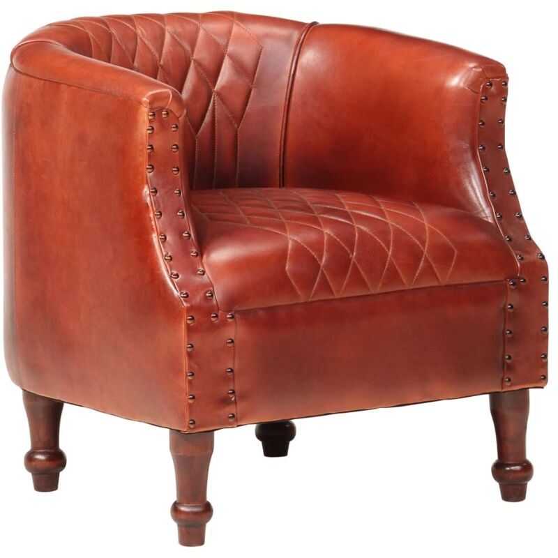 

Sillón con Diseño de Cubo Cuero Auténtico 62x58x65 cm Marrón - Marrón - Vidaxl