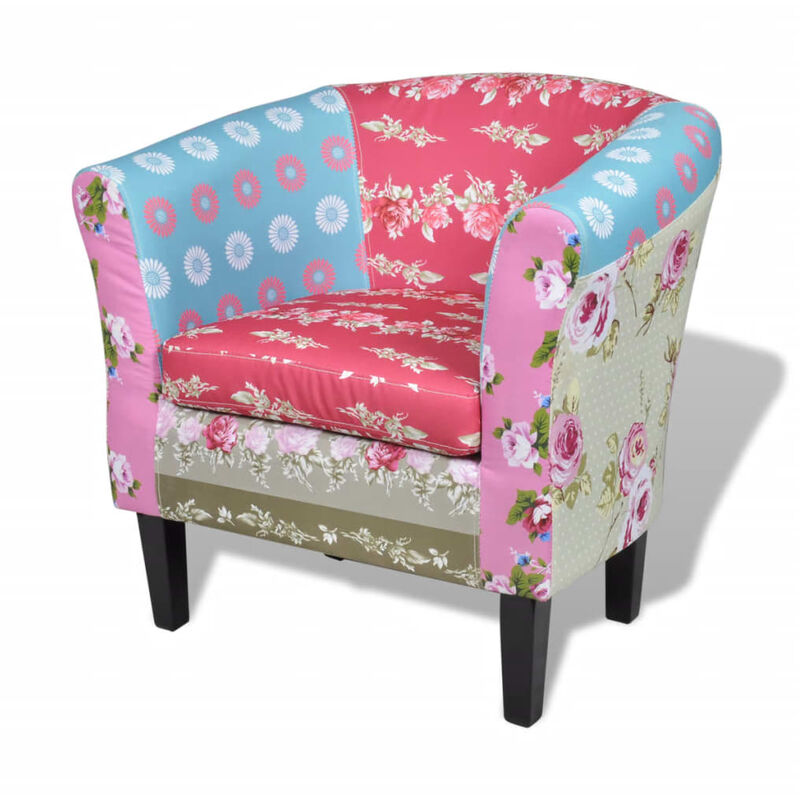 

Sillón con diseño de retales de tejido