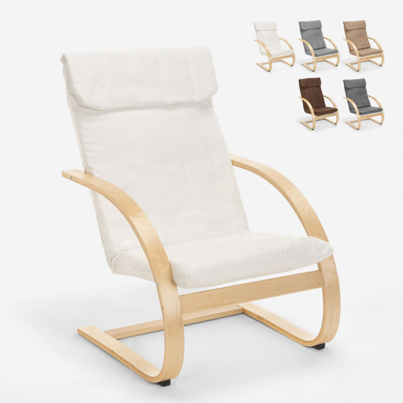 

Sillón con diseño nórdico de madera para estudio y salón Aarhus | Color: Blanco