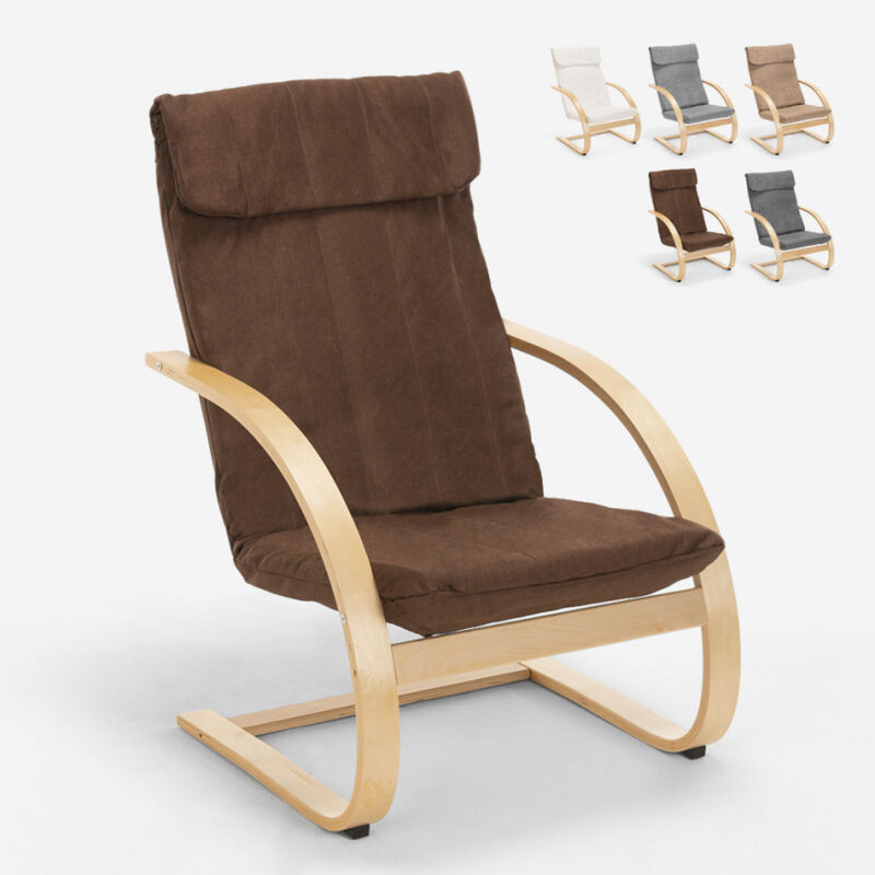 

Sillón con diseño nórdico de madera para estudio y salón Aarhus | Color: Marrón