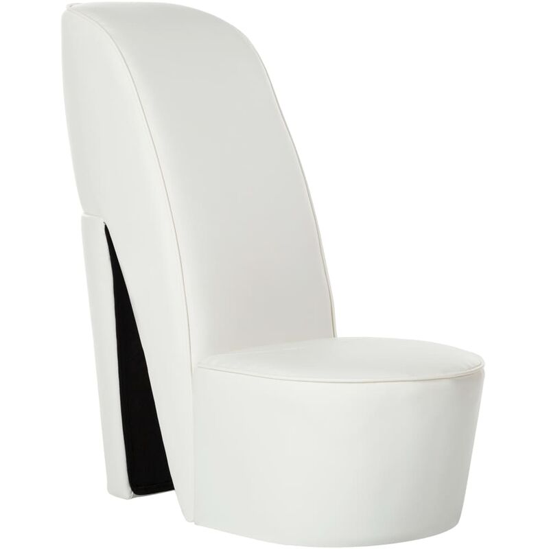 

Sillón con forma de zapato de tacón cuero sintético blanco
