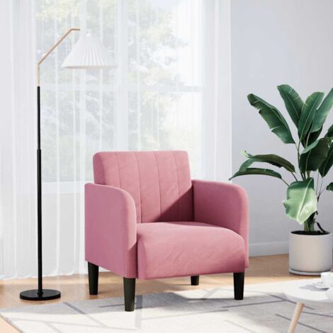 Sillón con reposabrazos terciopelo rosa 54 cm vidaXL