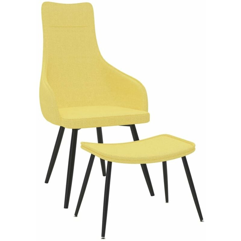 

Sillon con reposapies de tela amarillo mostaza