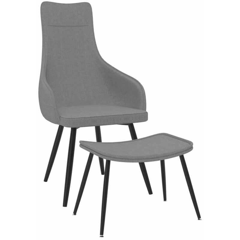 

Sillon con reposapies de tela gris claro