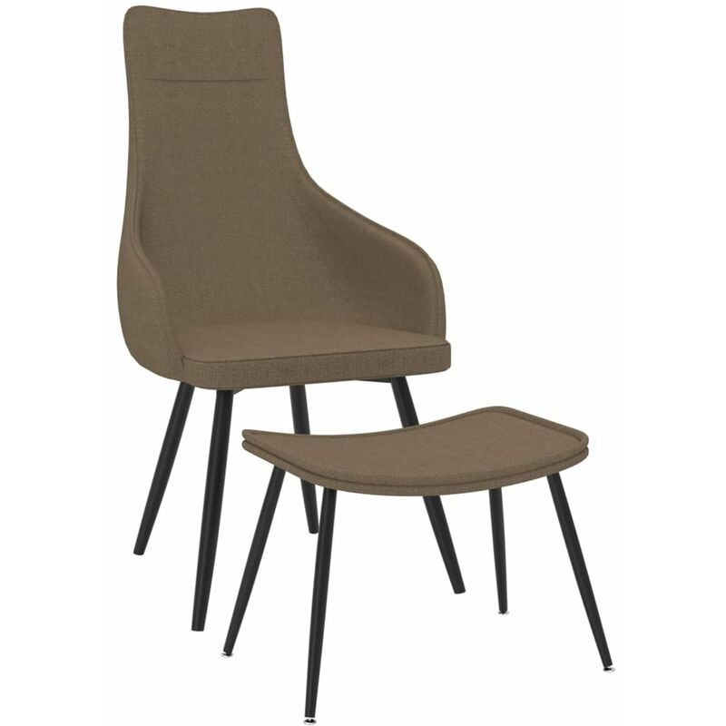

Happyshopping - Sillon con reposapies de tela taupe