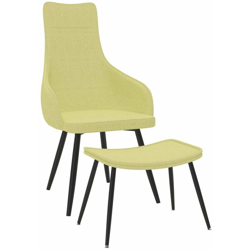 

Sillon con reposapies de tela verde