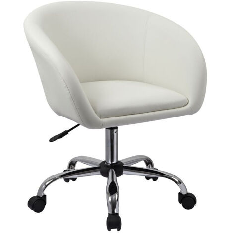 Sillón con ruedas taburete silla de oficina blanco BUR09021