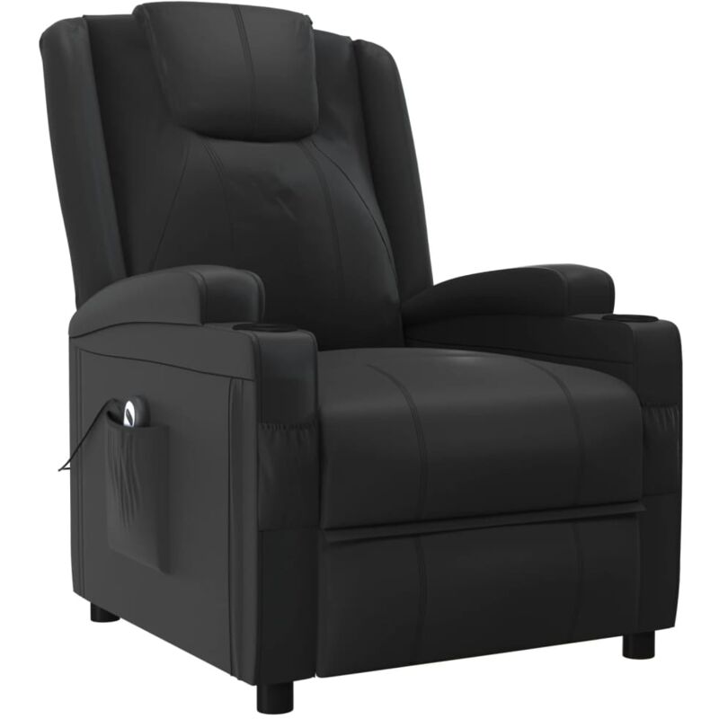 

Sillón con Sistema de Elevación Cuero Sintético Negro - Negro - Vidaxl