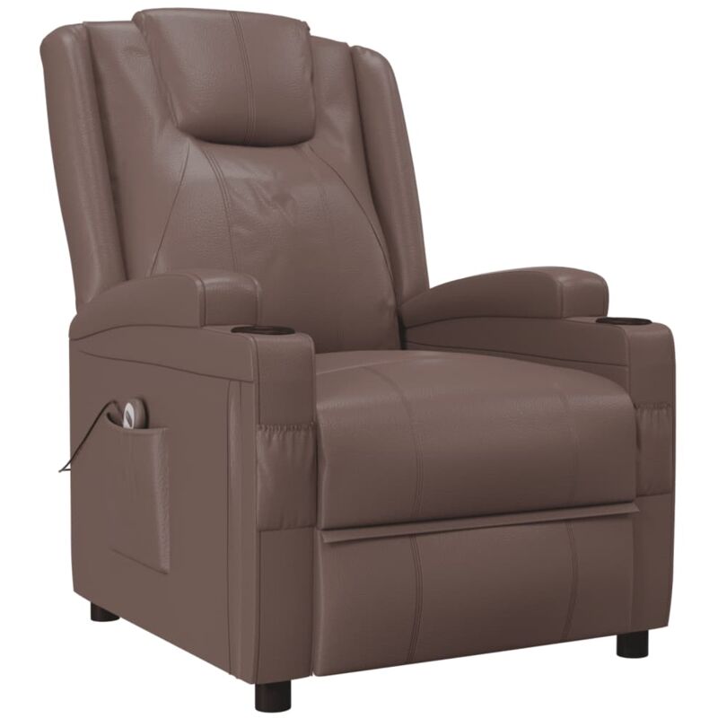 

Sillón con Sistema de Elevación Cuero Sintético Marrón - Marrón - Vidaxl