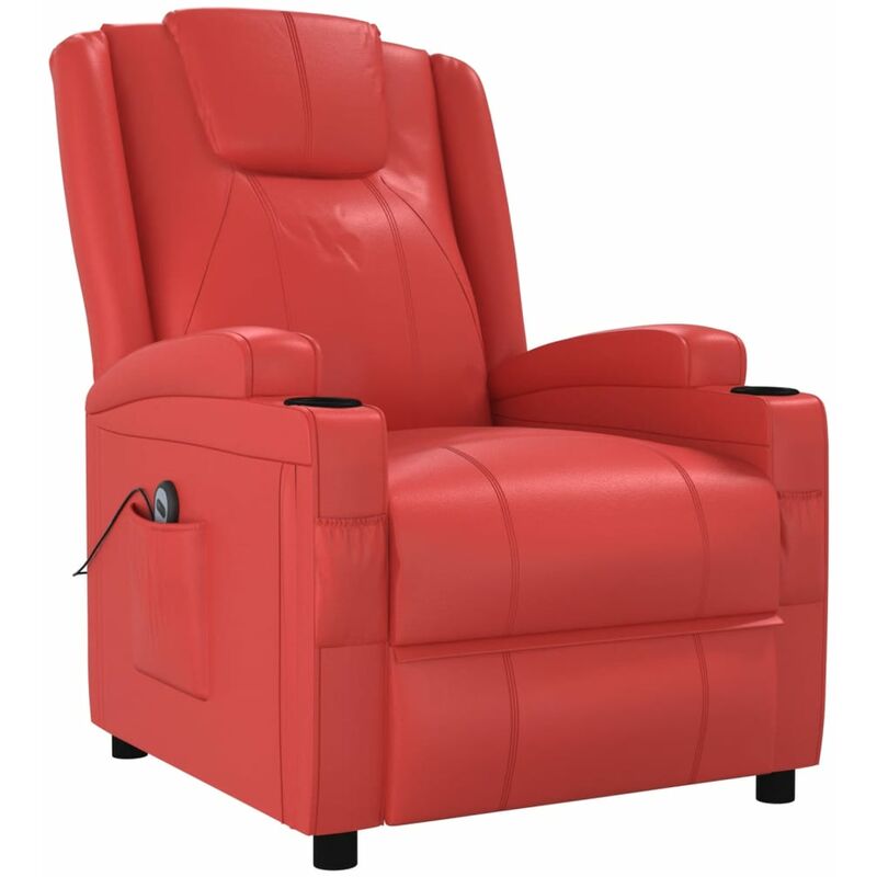 

Sillón con Sistema de Elevación Cuero Sintético Rojo - Rojo - Vidaxl