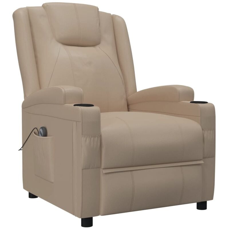 

Sillón con Sistema de Elevación Cuero Sintético Capuchino - Marrón - Vidaxl
