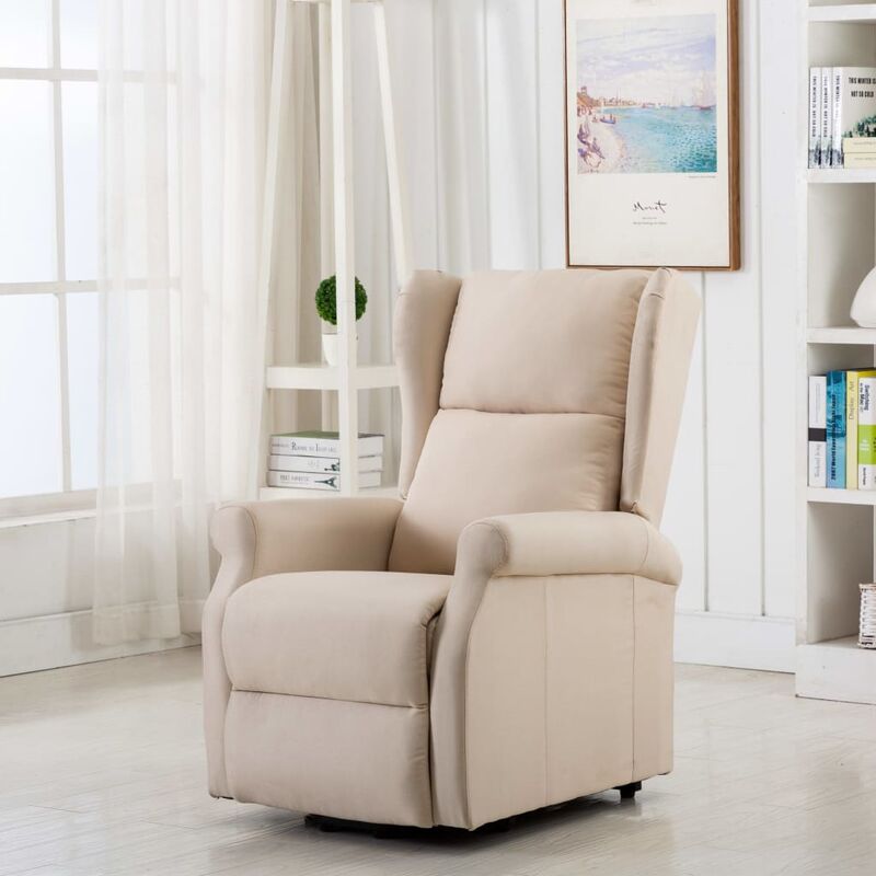 

Sillón con sistema de elevación tela color crema
