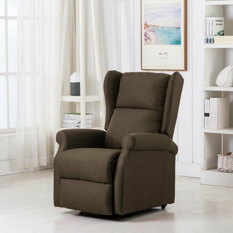 

Happyshopping - Sillon con sistema de elevacion tela marron