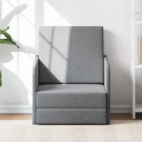 Sillón convertible tela gris claro