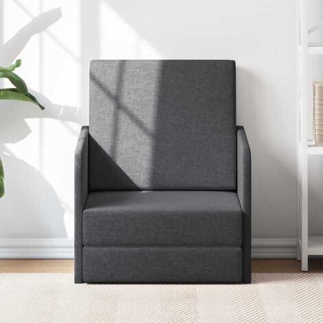 Sillón convertible tela gris oscuro