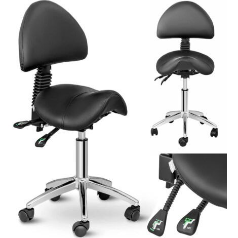 Sillón cosmético con respaldo giratorio y regulable BERLIN - negro