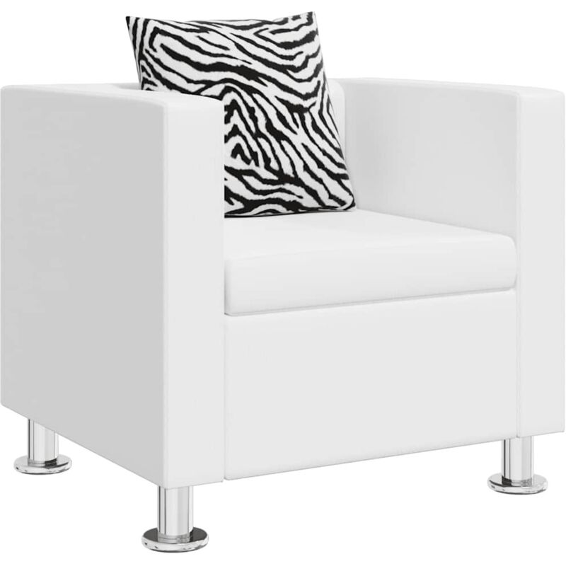 

Sillón de Cuero Sintético Blanco - Blanco - Vidaxl