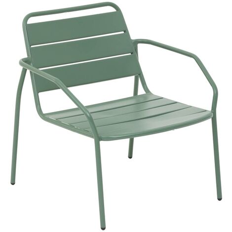 Sillón de acero con tratamiento epoxi verde oliva Phuket - Hespéride