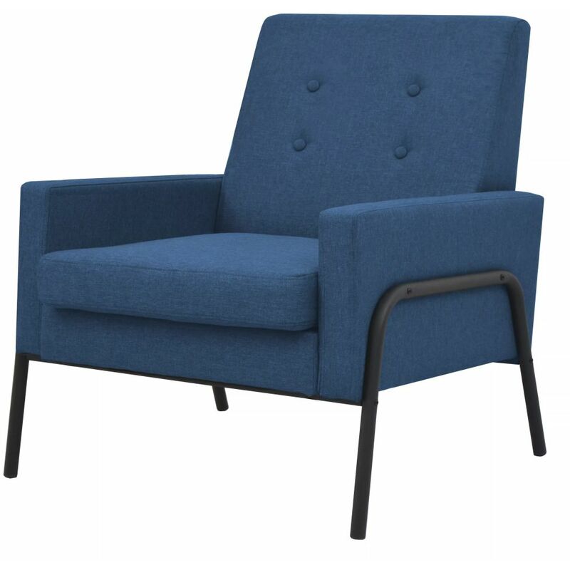 

Sillón de acero y tela azul