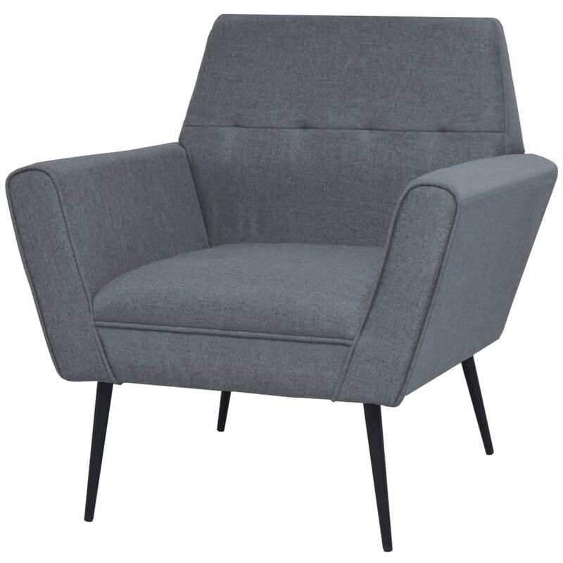 

Sillón de acero y tela gris claro