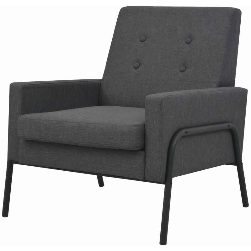 

Sillón de acero y tela gris oscuro