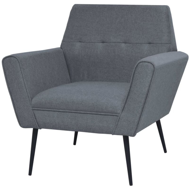 

vidaXL Sillón de Acero y Tela Gris Claro - Gris