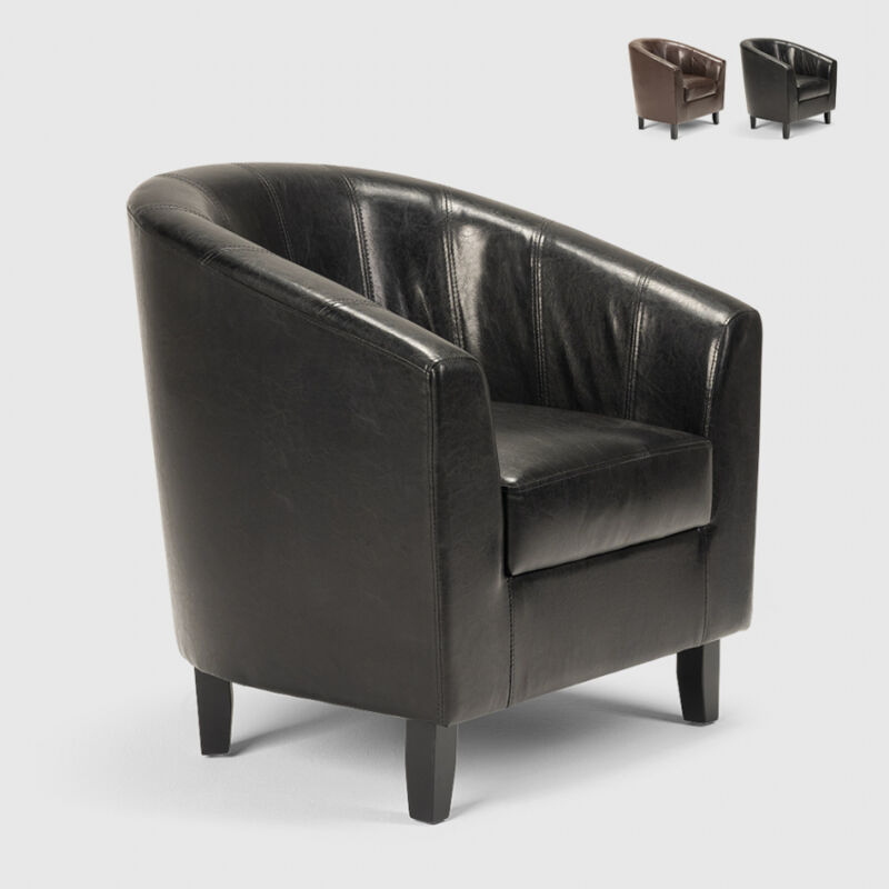 

Sillón de oficina en polipiel con diseño clásico Seashell | Color: Negro
