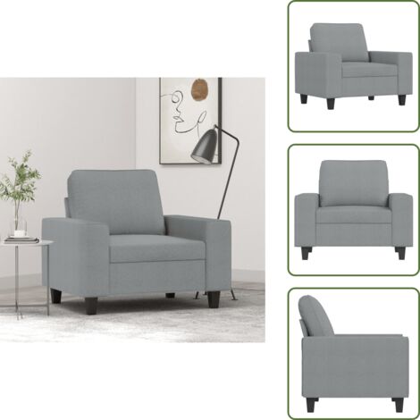 Sillón de casa - vidaXL Sillón de tela gris claro 60 cm - Sillón cómodo