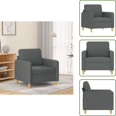 Sillón de casa - vidaXL Sillón de tela gris oscuro 60 cm - Sillón cómodo