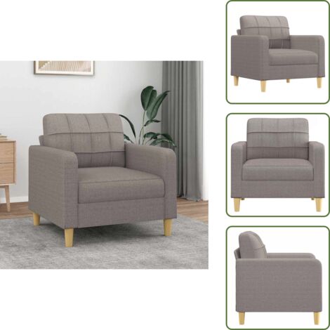 Sillón de casa - vidaXL Sillón de tela gris taupé 60 cm - Sillón cómodo