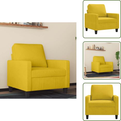 Sillón de casa - vidaXL Sillón de terciopelo amarillo 60 cm - Sillón cómodo