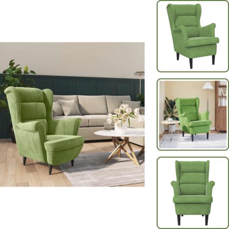 Sillón de casa - vidaXL Sillón de terciopelo verde claro - Sillón de salón