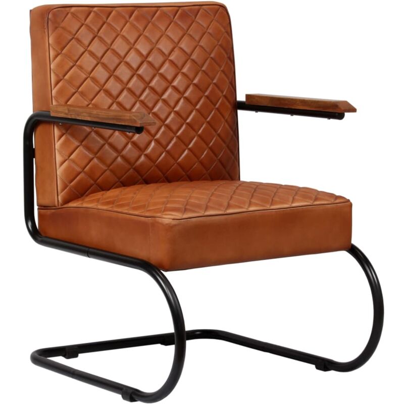 

vidaXL Sillón de Cuero Auténtico Marrón Claro - Marrón