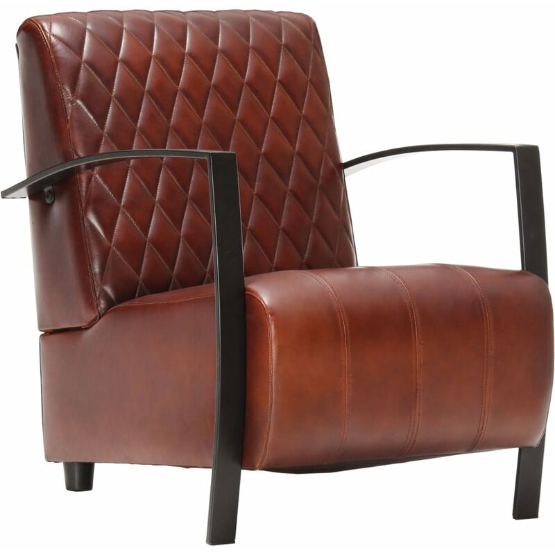 

Sillón de cuero auténtico marrón