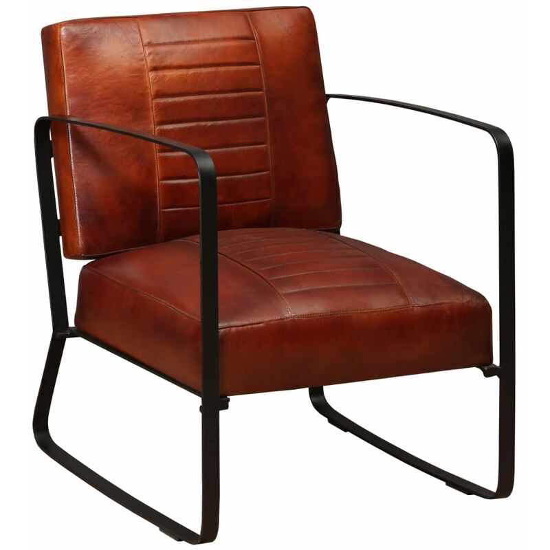 

Sillón de cuero auténtico marrón