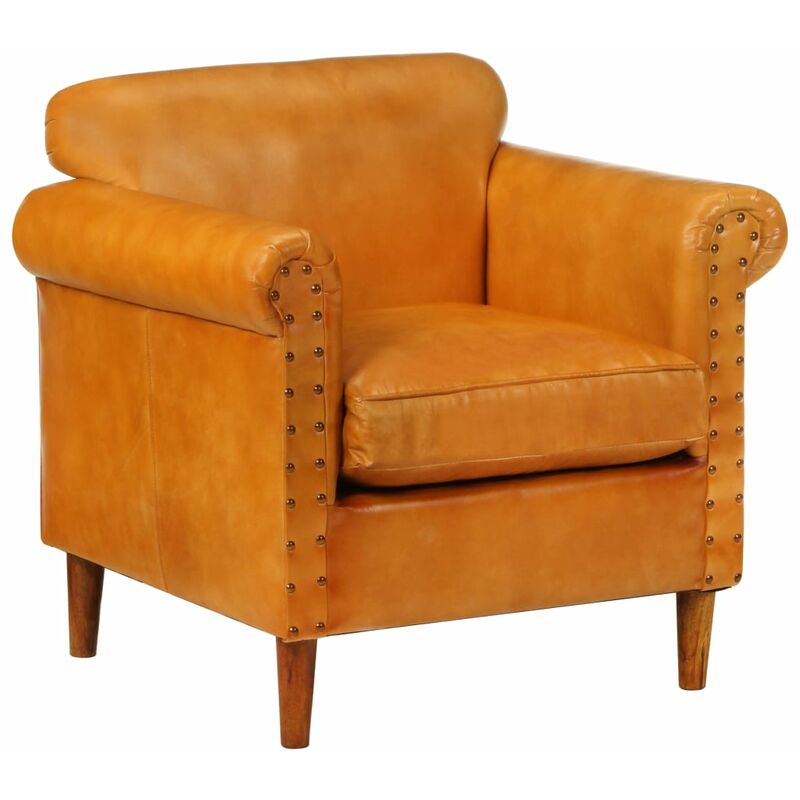 

Sillón de cuero auténtico marrón