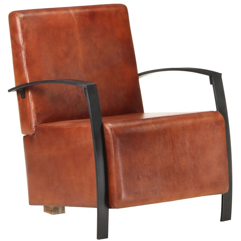 

Sillón de cuero auténtico marrón