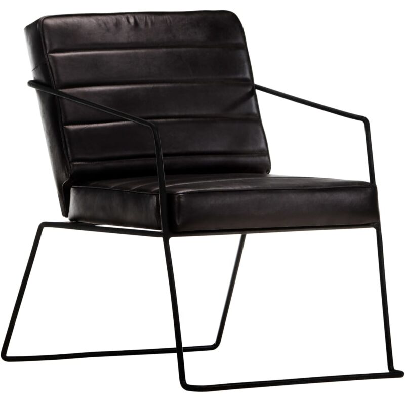 

Sillón de Cuero Auténtico Negro - Negro - Vidaxl