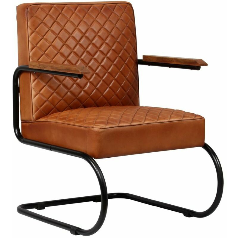 

Sillon de cuero autentico marron claro
